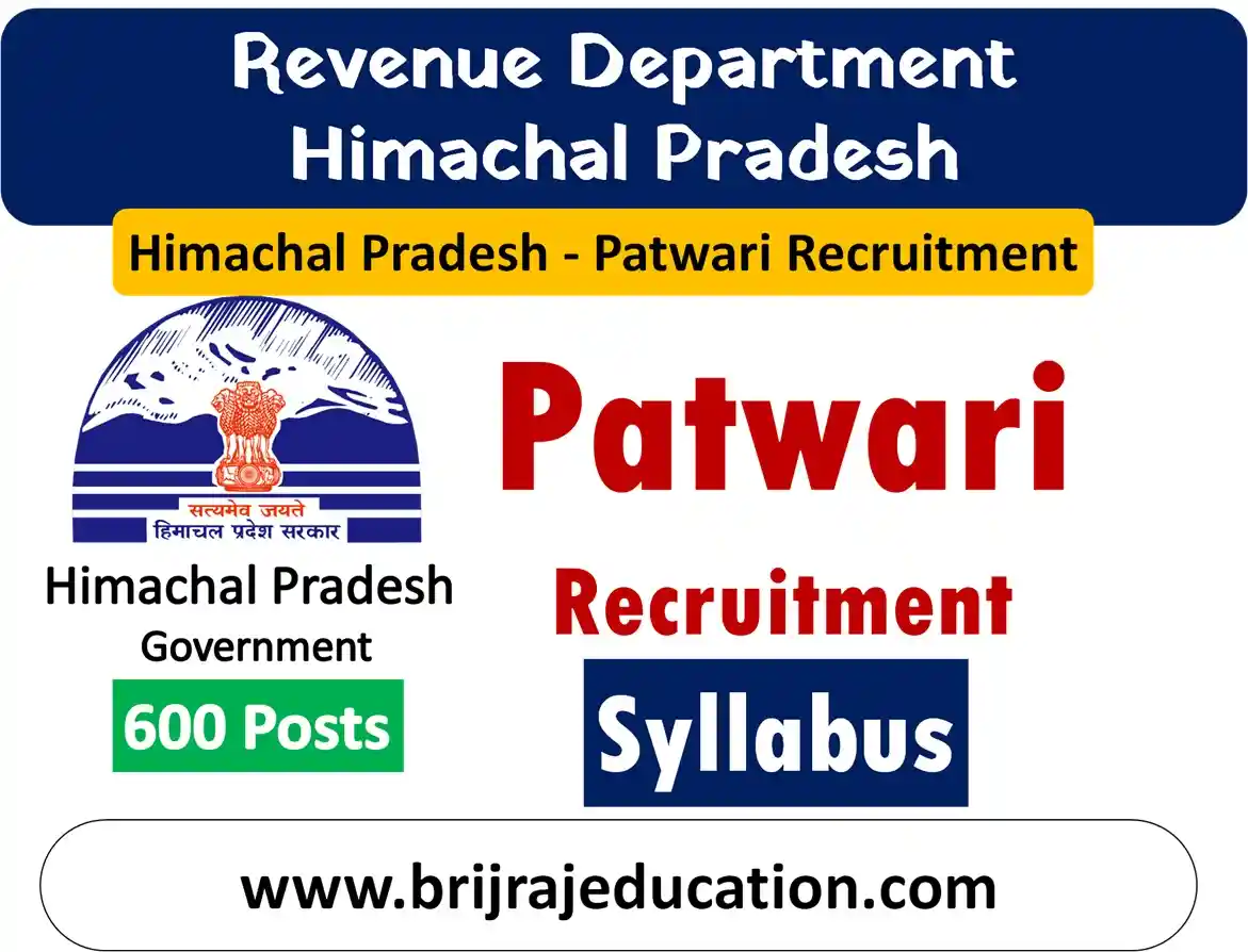 Himachal Pradesh Patwari Recruitment, Written Exam Syllabus