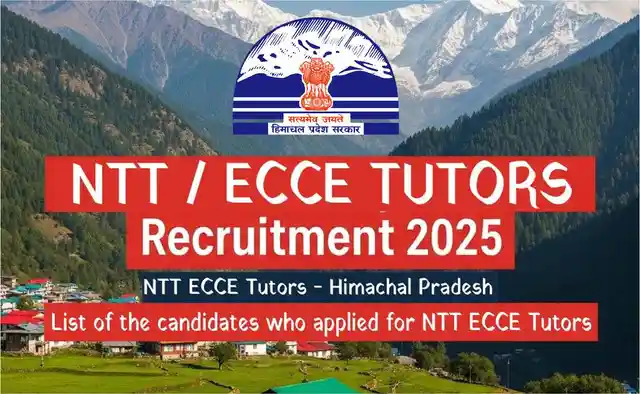 Himachal Pradesh NTT / ECCE Tutors 2025, List of the Candidates
