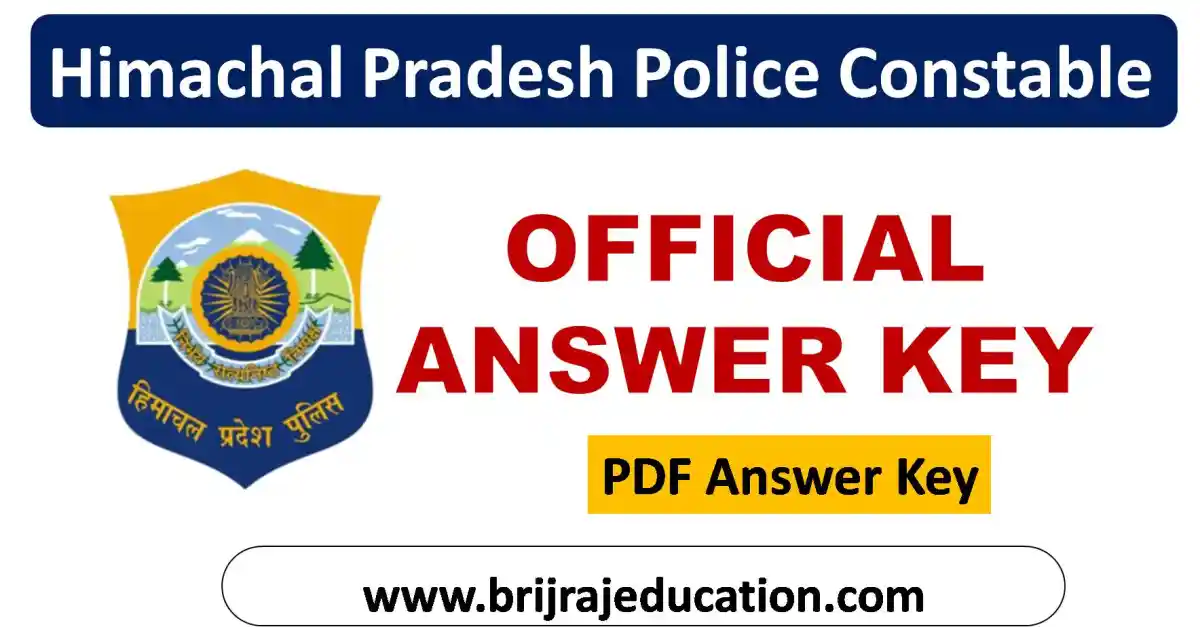Himachal Pradesh Police Constable Official Answer Key Exam Held on 15 June 2025