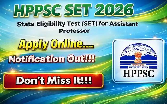 HPPSC SET Recruitment 2026 - Apply Online for Assistant Professor Posts