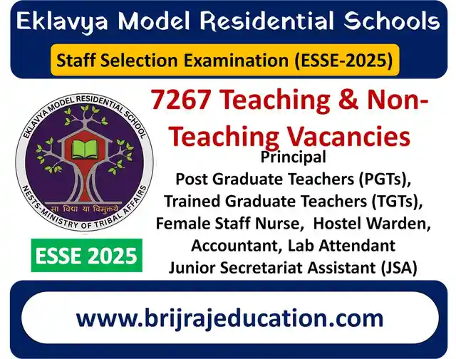 EMRS Recruitment 2025: Notification Out for 7267 Teaching & Non-Teaching Vacancies