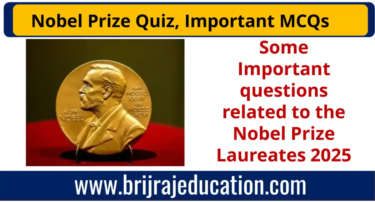 Nobel Prize 2025 Important MCQs