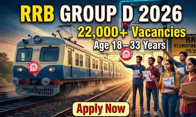 RRB Group D Recruitment 2026 - Apply Online for 22195 Posts