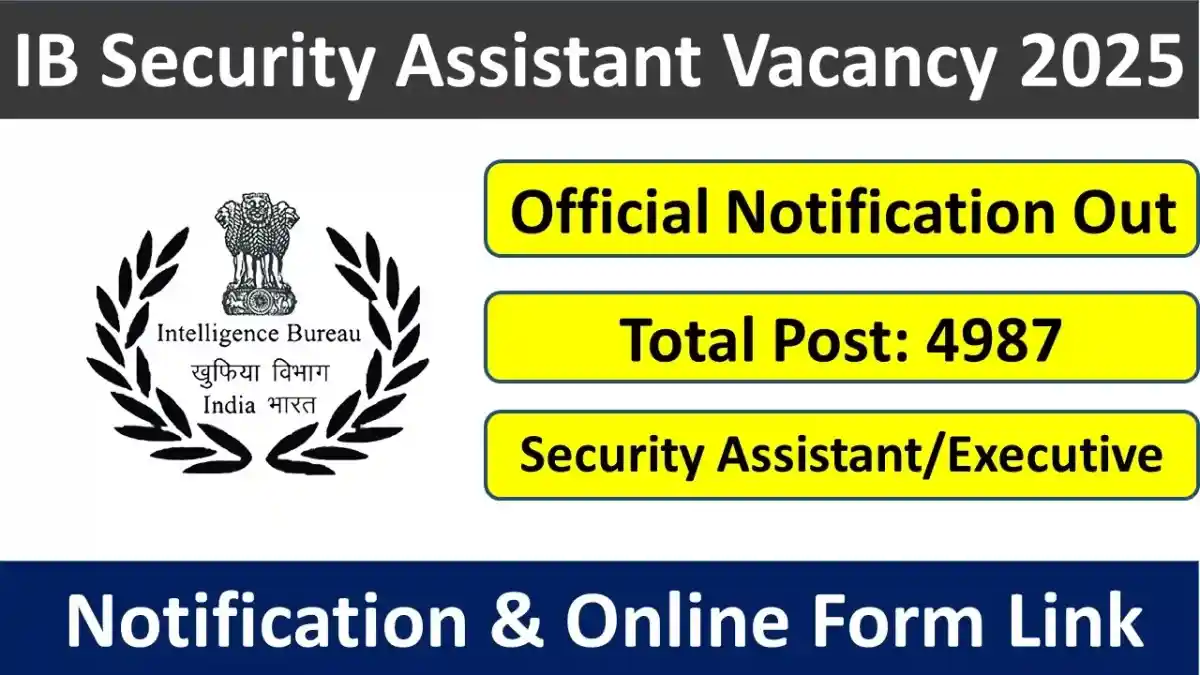 IB Security Assistant Recruitment 2025