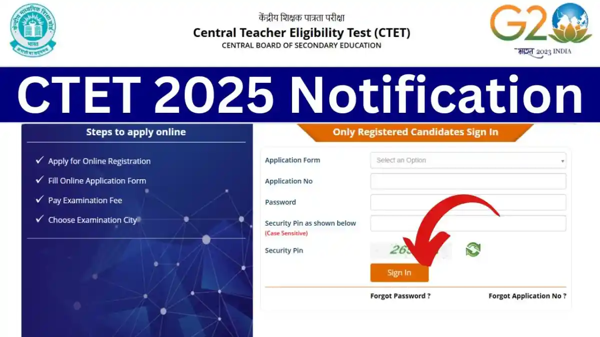 CTET 2026 Notification, Apply Online, Eligibility, Fee, Last Date