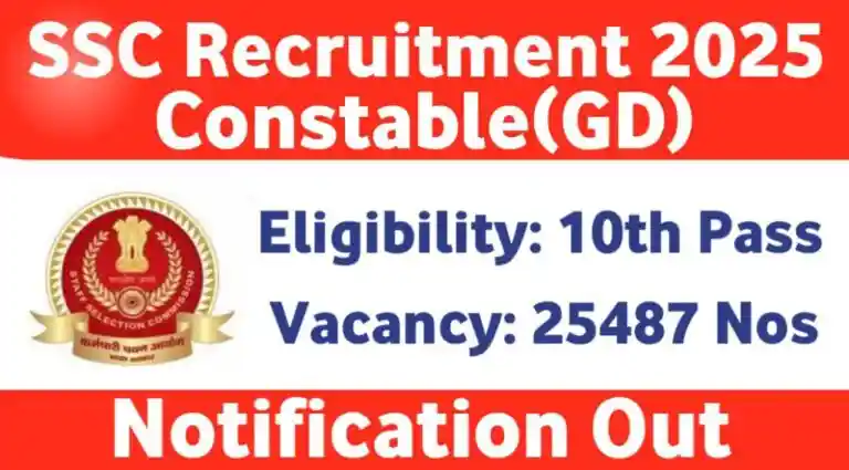 SSC Constable GD Recruitment 2025 ? 25487 Vacancies